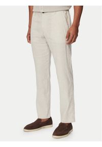BOSS Chinosy Sanderson-L-3 50559595 Beżowy Regular Fit. Kolor: beżowy. Materiał: len #1