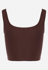 Born2be - Brązowy Bawełniany Tank Top Bez Rękawów Lomalia. Kolor: brązowy. Materiał: bawełna. Długość rękawa: bez rękawów #7