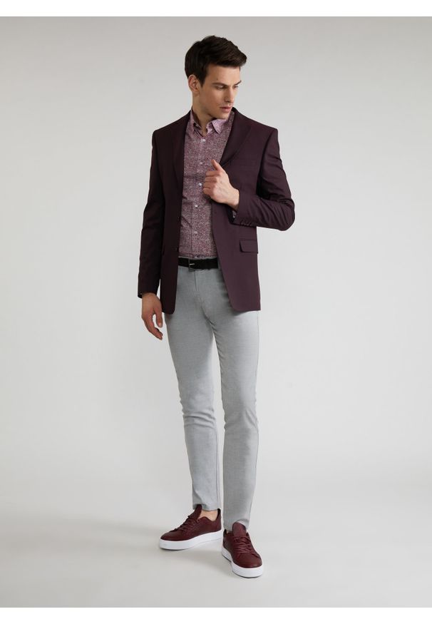 Pako Lorente - PAKO LORENTE – Spodnie męskie szare P22SF-WX-001-S-0. Okazja: na co dzień. Kolor: szary. Materiał: poliester, elastan, wiskoza. Wzór: gładki. Styl: casual, klasyczny