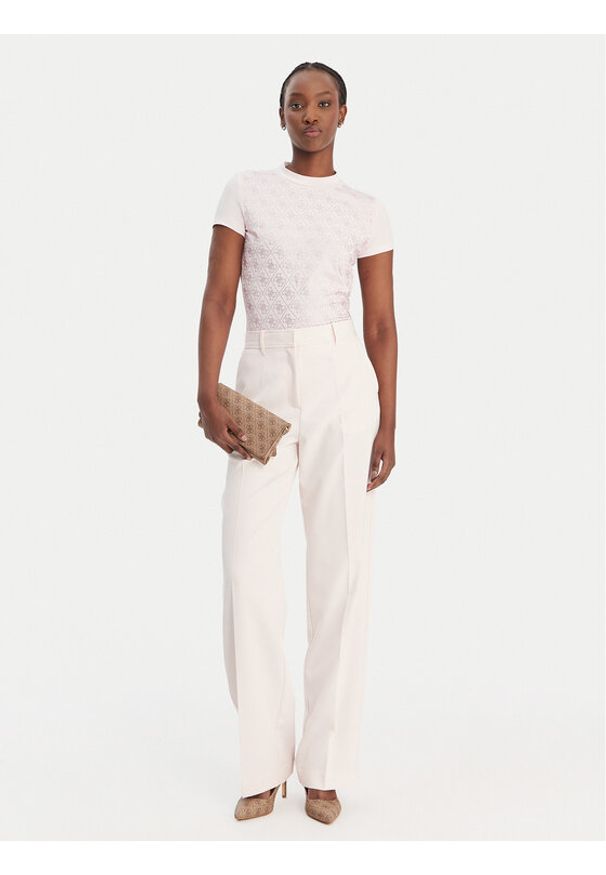 Guess T-Shirt W4BI26 J1314 Różowy Regular Fit. Kolor: różowy. Materiał: bawełna