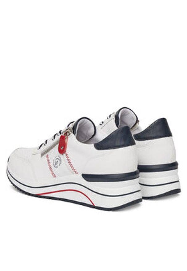 Remonte Sneakersy D0T04-81 Biały. Kolor: biały. Materiał: skóra