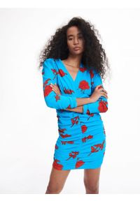 Reserved - Sukienka mini - jasnoniebieski. Kolor: niebieski. Materiał: tkanina. Długość: mini #1