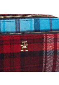 TOMMY HILFIGER - Tommy Hilfiger Torebka Iconic Tommy Camera Bag Check C AW0AW15206 Bordowy. Kolor: czerwony