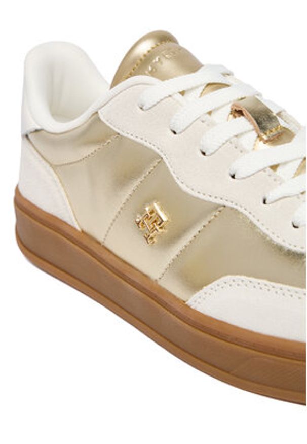 TOMMY HILFIGER - Tommy Hilfiger Sneakersy Mu Jackie Metallic FW0FW09026 Złoty. Kolor: złoty. Materiał: skóra