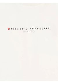 Big-Star - Koszulka męska z kontrastowym wykoŅczeniem biała Bortor 100. Kolor: biały. Materiał: bawełna, jeans. Wzór: nadruk #2