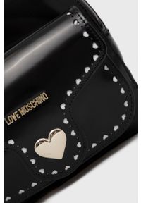 Love Moschino Plecak damski kolor czarny mały gładki. Kolor: czarny. Wzór: gładki #2