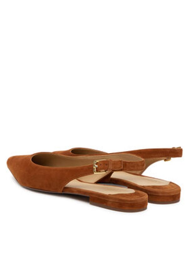 Lauren Ralph Lauren - LAUREN RALPH LAUREN Baleriny 802967746002 Brązowy. Kolor: brązowy. Materiał: zamsz, skóra
