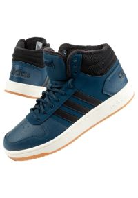 Adidas - Buty adidas Hoops 2.0 M GZ7939 niebieskie. Zapięcie: pasek. Kolor: niebieski. Materiał: guma. Szerokość cholewki: normalna. Wzór: aplikacja, paski #1