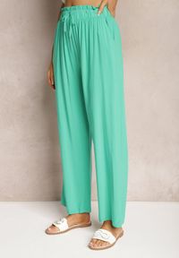 Renee - Zielone Spodnie Karrill. Kolor: zielony. Materiał: wiskoza. Długość: długie. Sezon: lato. Styl: elegancki