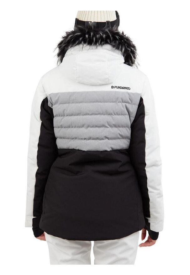 FUNDANGO - Kurtka narciarska damska Fundango Salina Padded. Kolor: biały, wielokolorowy, czarny. Materiał: futro. Wzór: aplikacja. Sport: narciarstwo