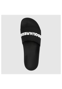 DSQUARED2 Czarne klapki męskie z logo, Rozmiar 42. Kolor: czarny. Wzór: nadruk