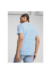 Puma - Męska koszulka ftblCulture Olympique Marsylia PUMA Bleu Azur Ocean Tropic Blue. Kolor: niebieski. Materiał: bawełna. Wzór: nadruk. Sport: piłka nożna
