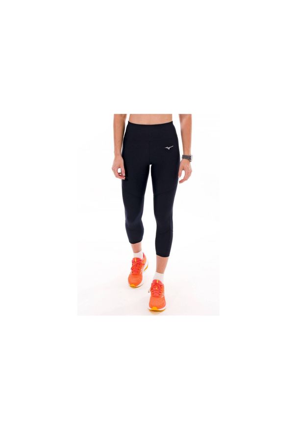 Damskie legginsy 3/4 Mizuno Impulse Core. Kolor: czarny. Sport: bieganie