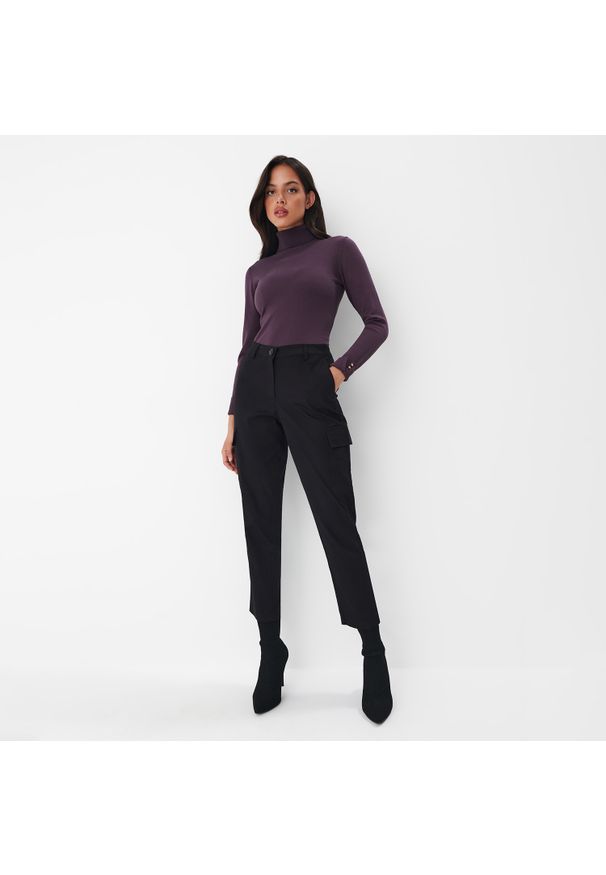 Mohito - Spodnie cargo - Czarny. Kolor: czarny