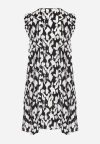 Born2be - Czarna Sukienka z Bawełny o Rozkloszowanym Kroju z Falbankami Zamiast Rękawów Jenalinea. Okazja: na co dzień. Typ kołnierza: kołnierz z falbankami. Kolor: czarny. Materiał: bawełna. Typ sukienki: rozkloszowane. Styl: casual, elegancki #7