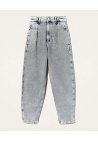 TwinSet - TWINSET - Szare jeansy z wysokim stanem. Stan: podwyższony. Kolor: szary #4