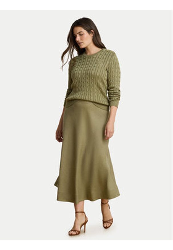 Lauren Ralph Lauren - LAUREN RALPH LAUREN Sweter Montiva 200P14039004 Zielony Regular Fit. Kolor: zielony. Materiał: bawełna