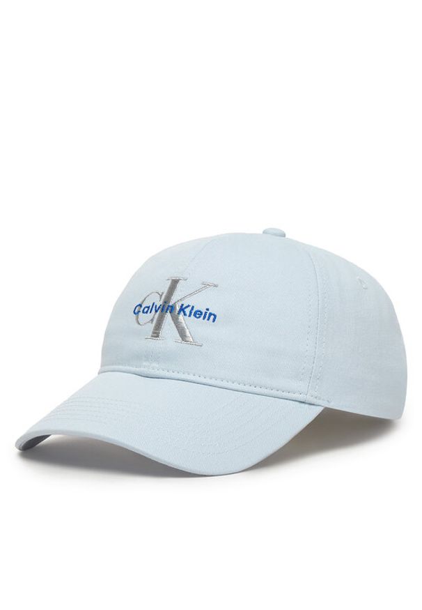 Calvin Klein Czapka z daszkiem Monologo Embroidery Baseball Hat LV04K5026G Błękitny. Kolor: niebieski. Materiał: bawełna