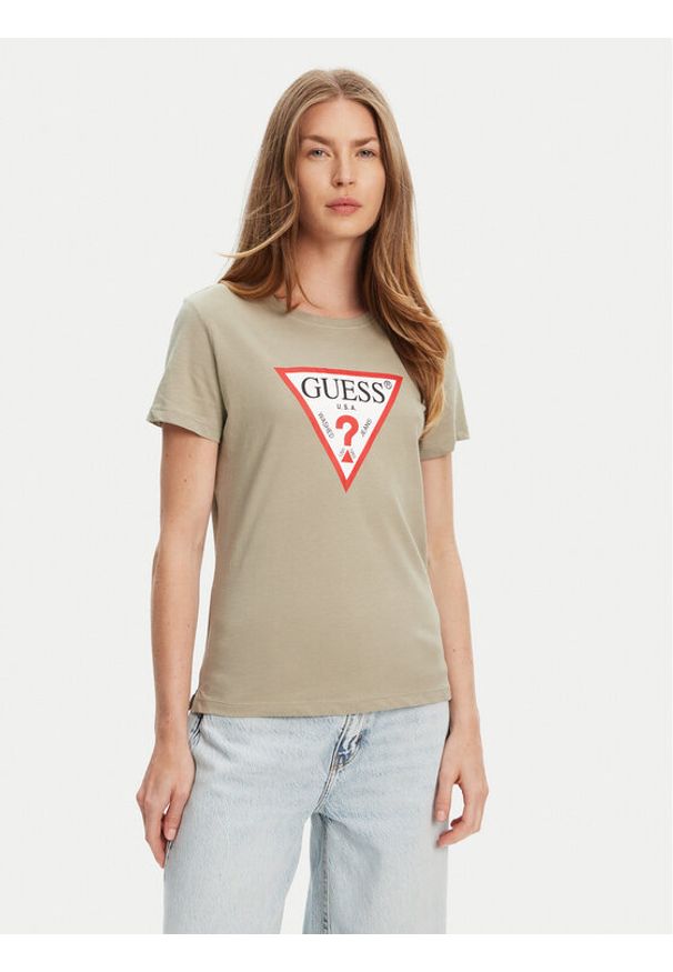 Guess T-Shirt W1YI1B I3Z14 Zielony Regular Fit. Kolor: zielony. Materiał: bawełna