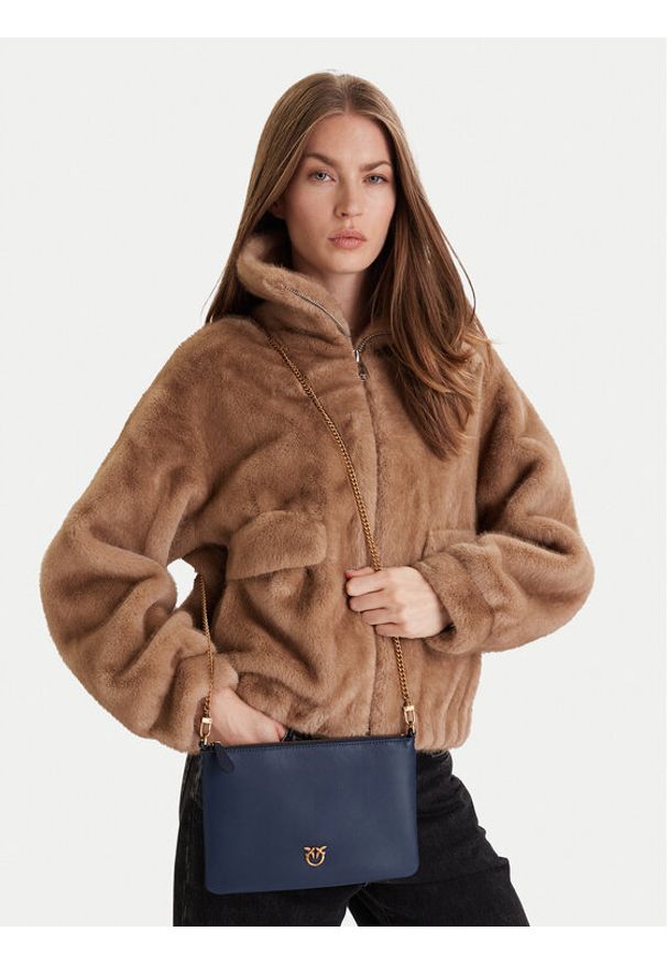 Pinko - PINKO Torebka Flat Classic AI 25-26 PCPL 100455 A0F1 Granatowy. Kolor: niebieski. Materiał: skórzane