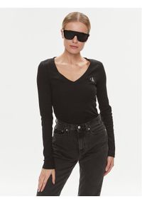 Calvin Klein Jeans Bluzka J20J222882 Czarny Regular Fit. Kolor: czarny. Materiał: bawełna