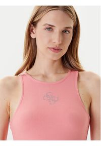 Guess Top W5GP57 KCV52 Różowy Regular Fit. Kolor: różowy. Materiał: syntetyk