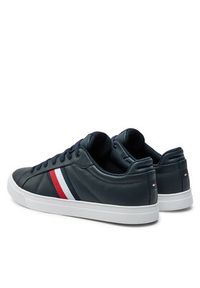 TOMMY HILFIGER - Tommy Hilfiger Sneakersy Icon Court Lth Stripes FM0FM05163 Granatowy. Kolor: niebieski. Materiał: skóra #2