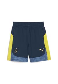 Puma - Młodzieżowe szorty treningowe Neymar JR „BNA” PUMA Marine Blue Pelé Yellow. Kolor: żółty, niebieski, wielokolorowy