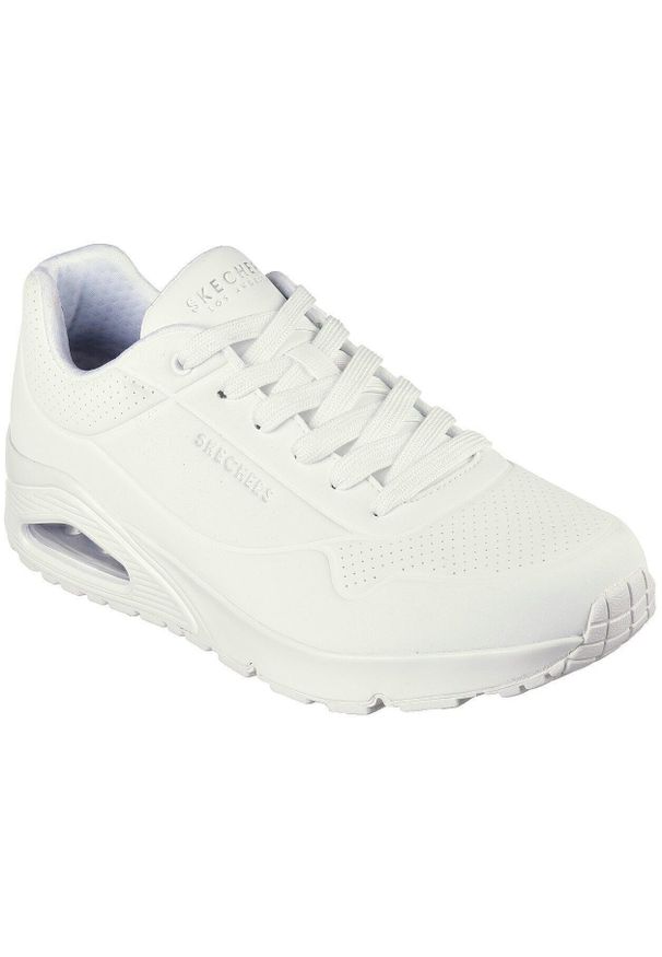 skechers - Adidasy Skechers Uno Stand On Air, Mężczyźni. Kolor: biały. Materiał: skóra ekologiczna, materiał. Sport: fitness