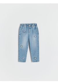 Reserved - Jeansy z haftem SmileyWorld® - niebieski. Kolor: niebieski. Materiał: jeans. Wzór: haft #1