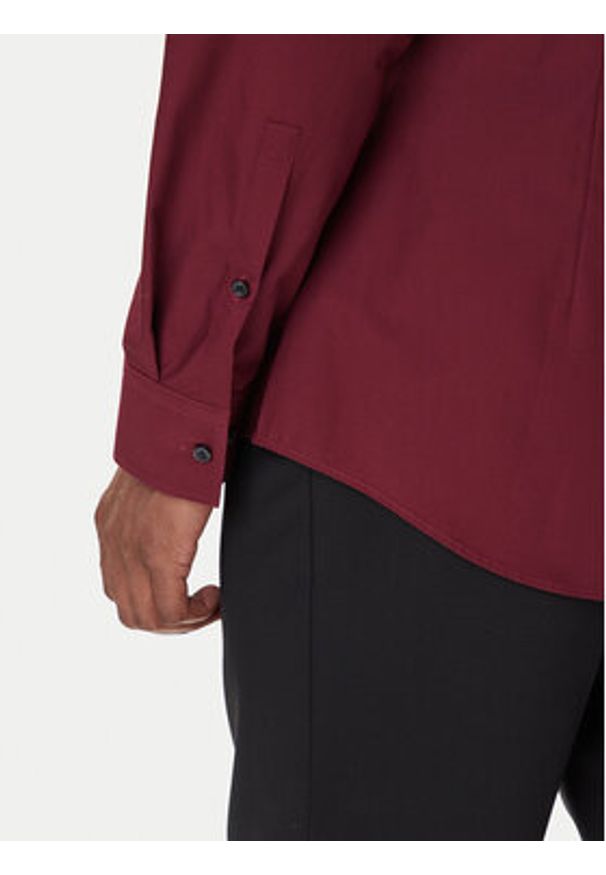 Hugo - HUGO Koszula Kenno 50289499 Bordowy Slim Fit. Kolor: czerwony. Materiał: bawełna