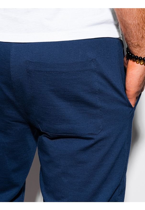 Ombre Clothing - Krótkie spodenki męskie dresowe P29 - granatowe/szare - XXL. Okazja: na co dzień. Kolor: szary. Materiał: dresówka. Długość: krótkie. Styl: casual