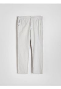 Reserved - Spodnie chino regular z dodatkiem lnu - jasnoszary. Kolor: szary. Materiał: len #1