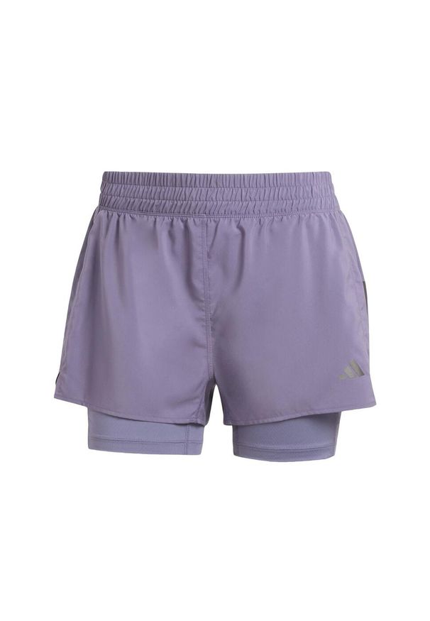 Adidas - Szorty Own the Run Climacool 2-in-1. Kolor: fioletowy. Technologia: ClimaCool (Adidas). Sport: bieganie