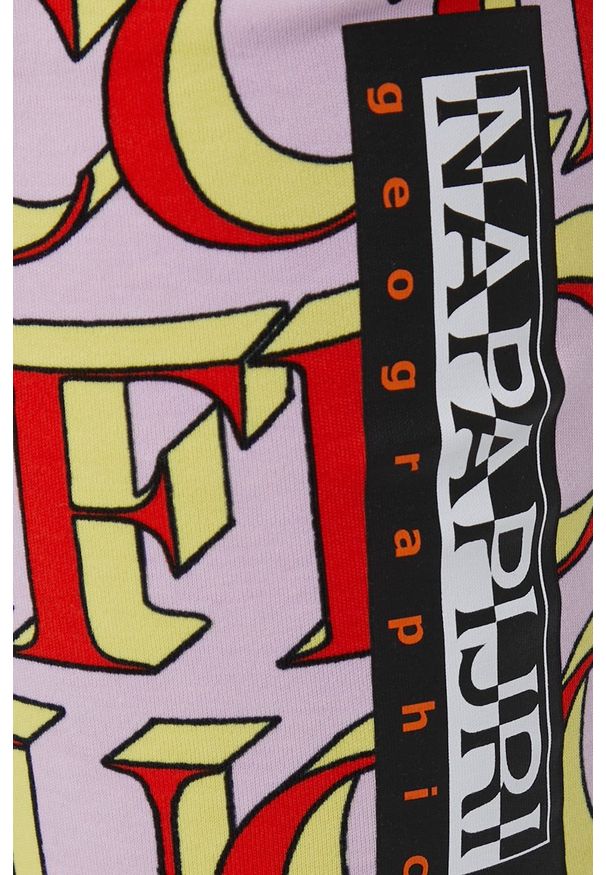 Napapijri szorty Napapijri X Fiorucci damskie wzorzyste medium waist. Materiał: dzianina