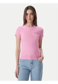 Tommy Jeans T-Shirt Ess Logo DW0DW23479 Różowy jasny Slim Fit. Kolor: różowy #1