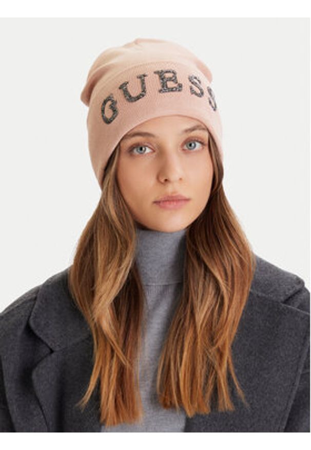 Guess Czapka AW5398 POL01 Różowy. Kolor: różowy. Materiał: wiskoza, materiał