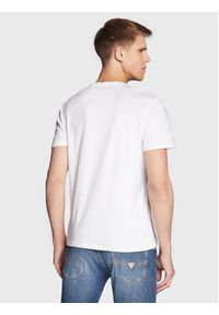 Guess T-Shirt M3RI52 KBDK0 Biały Slim Fit. Kolor: biały. Materiał: bawełna
