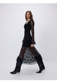 Reserved - Koronkowa sukienka maxi - czarny. Kolor: czarny. Materiał: koronka. Długość: maxi #1