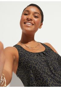bonprix - Tankini oversize (2 części). Kolor: zielony. Wzór: nadruk #3