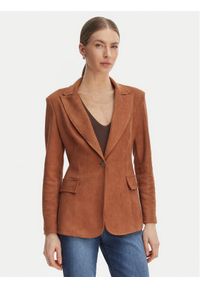 Rinascimento Marynarka CFC0127916003 Brązowy Regular Fit. Kolor: brązowy. Materiał: skóra #1
