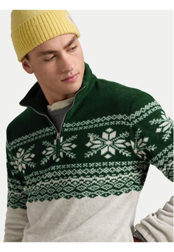 Polo Ralph Lauren Sweter 710952261001 Zielony Regular Fit. Typ kołnierza: polo. Kolor: zielony. Materiał: syntetyk