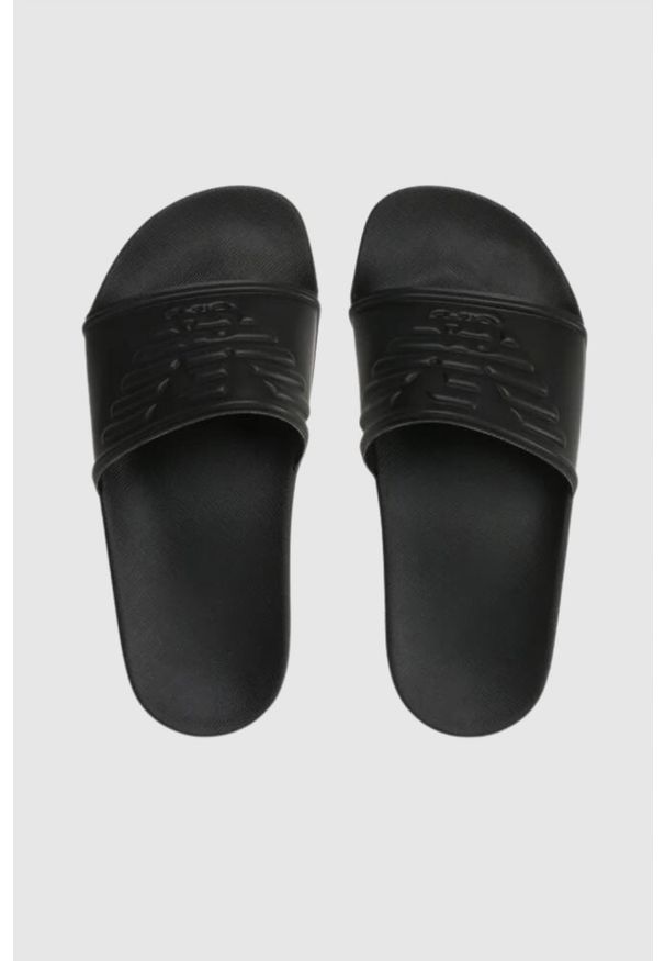 Emporio Armani - EMPORIO ARMANI Klapki czarne z logo. Kolor: czarny