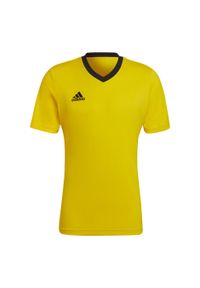 Adidas - Koszulka piłkarska męska adidas Entrada 22 Jersey. Kolor: czarny, wielokolorowy, żółty. Materiał: poliester. Sport: piłka nożna