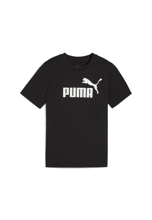 Puma - Młodzieżowa koszulka ESS z logo No. 1 PUMA. Kolor: czarny. Materiał: guma. Wzór: nadruk. Sport: joga i pilates
