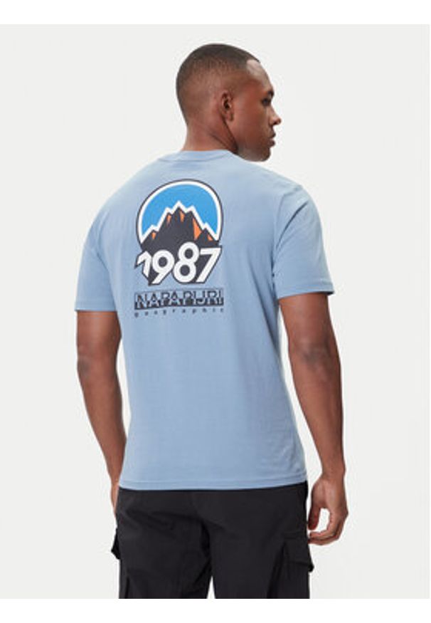 Napapijri T-Shirt S-Montepiana NP0A88SV Niebieski Regular Fit. Kolor: niebieski. Materiał: bawełna