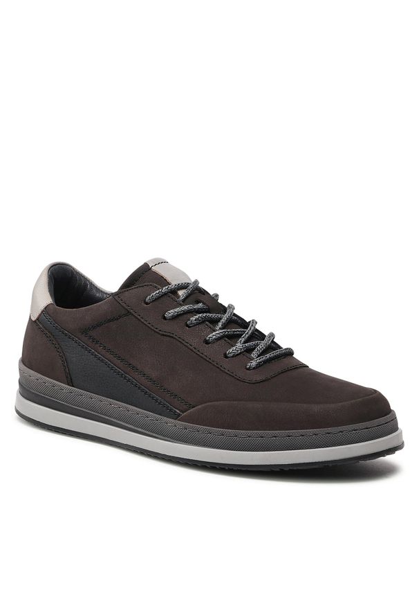 Sneakersy Badura MI08-RUBEN-02 Grey. Kolor: szary. Materiał: skóra, nubuk