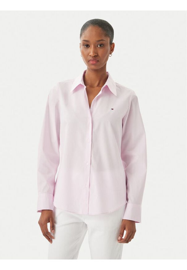 TOMMY HILFIGER - Tommy Hilfiger Koszula WW0WW47169 Różowy Regular Fit. Kolor: różowy. Materiał: bawełna