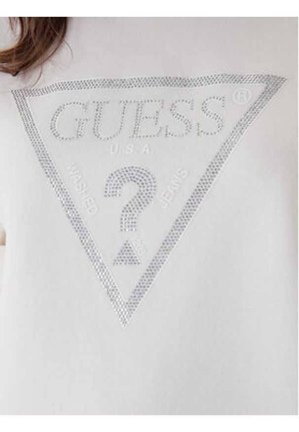 Guess Bluza W6RQ16 KB681 Écru Regular Fit. Kolor: kremowy. Materiał: syntetyk, bawełna