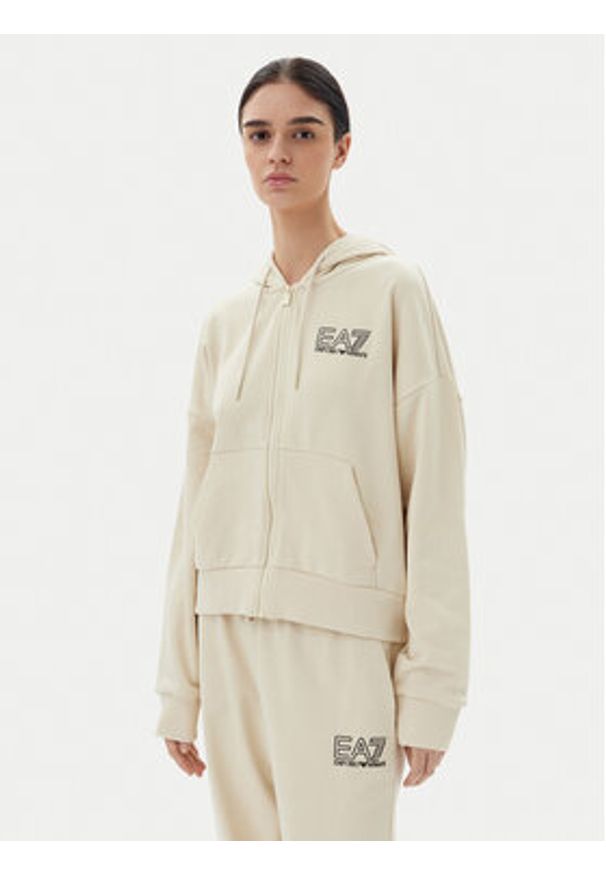 EA7 Emporio Armani Dres 7W000110 AF12473 U1079 Beżowy Loose Fit. Kolor: beżowy. Materiał: bawełna